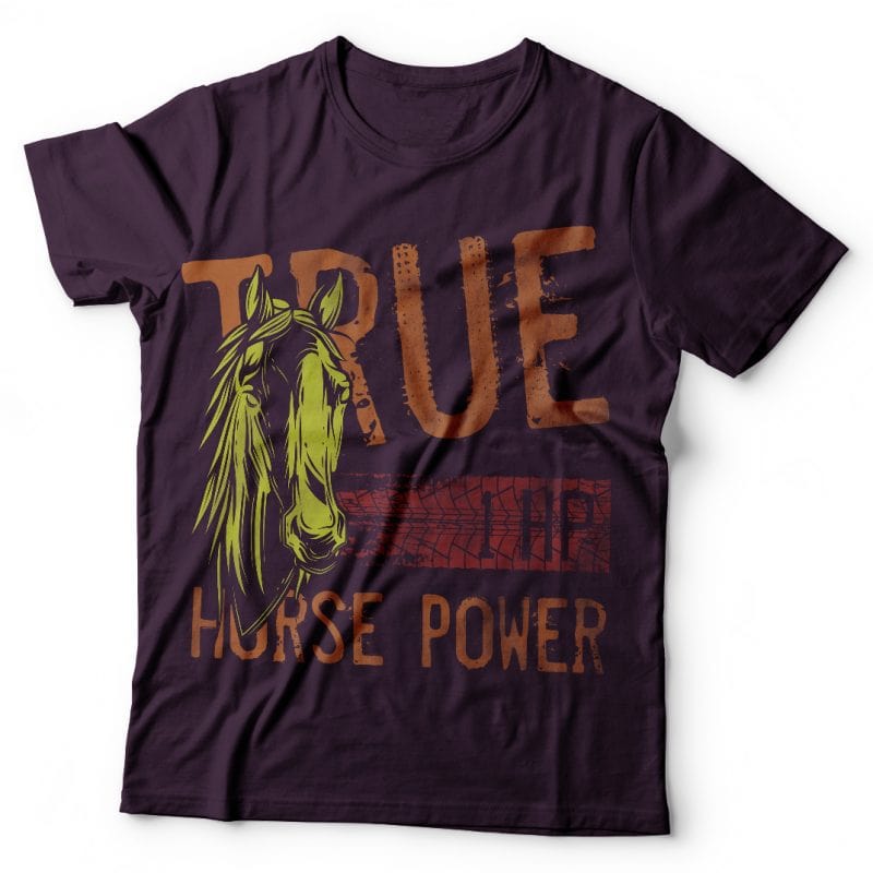 True horse power. Vector T-Shirt Design tshirt-factory.com