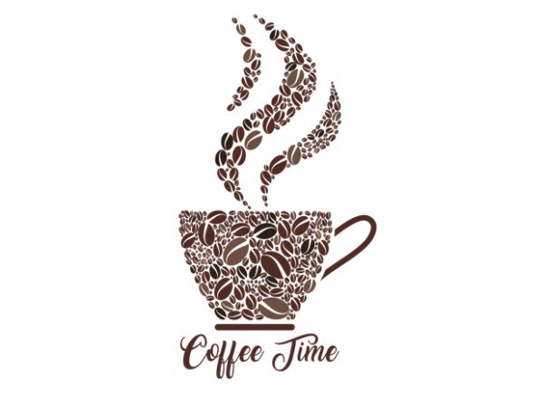 Coffee time vector t-shirt design
