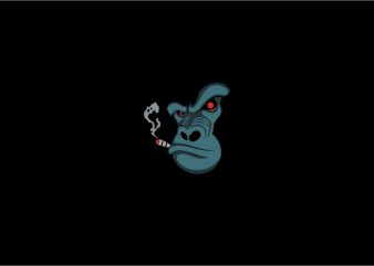 smoked gorilla vector t-shirt design for commercial use