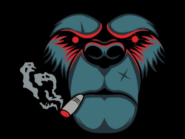 Bear smoke print ready vector t shirt design