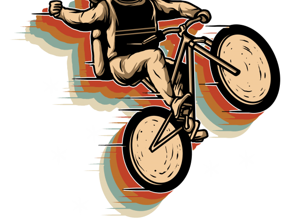 Cycling in space print ready t shirt design
