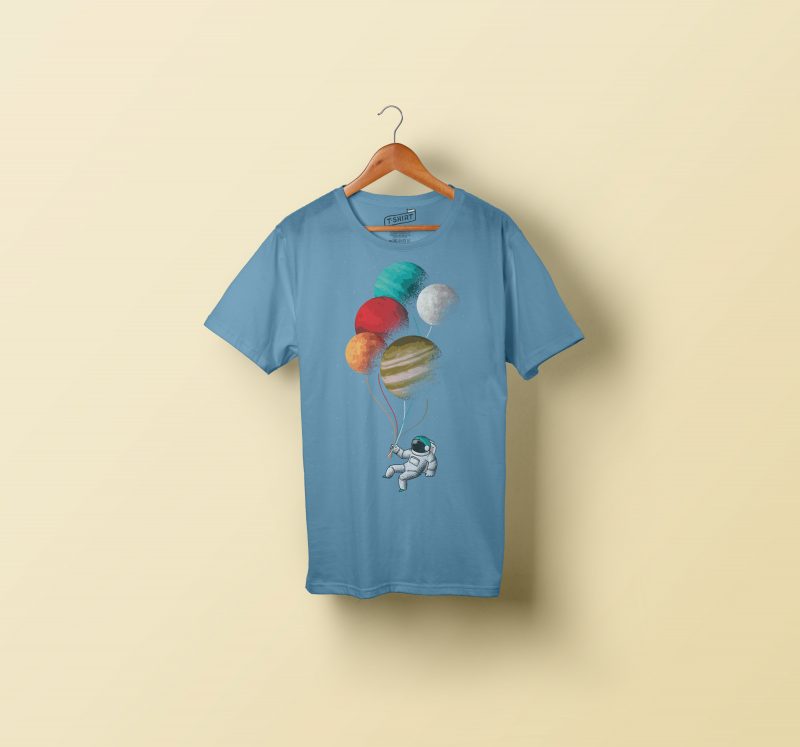 Astronaut Balloons t shirt designs for printful