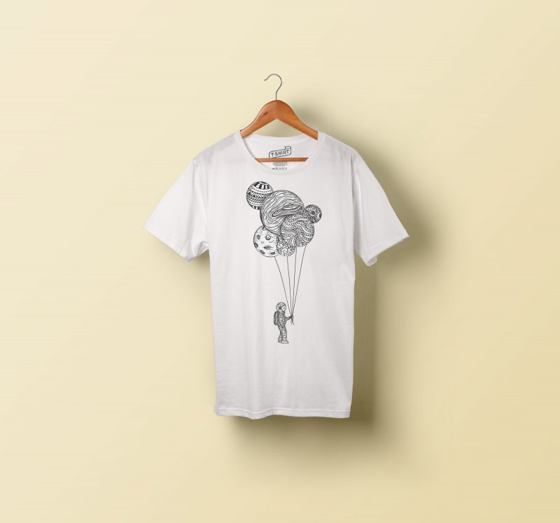 Astronaut Ilusatration t shirt designs for printful