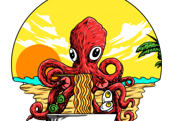 octopus t shirt design template