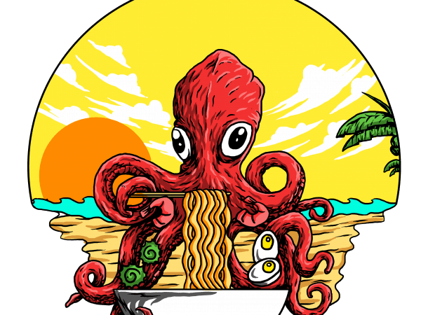 Octopus t shirt design template