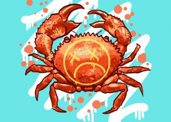 sad crab tshirt design