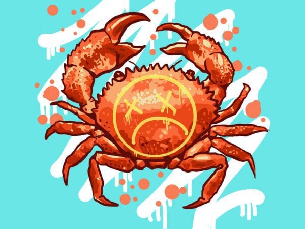 Sad crab tshirt design