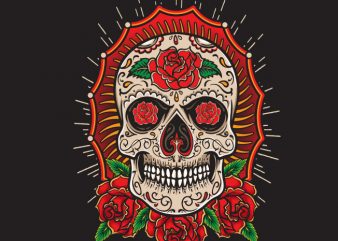 Sugarskull vector t shirt design artwork