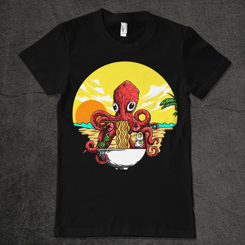 octopus tshirt design for merch by amazon