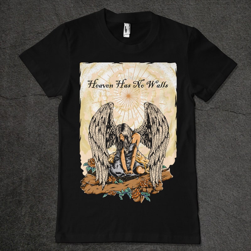 crying angel tshirt designs for merch by amazon