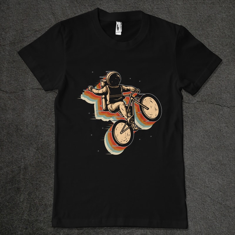cycling in space t shirt designs for sale