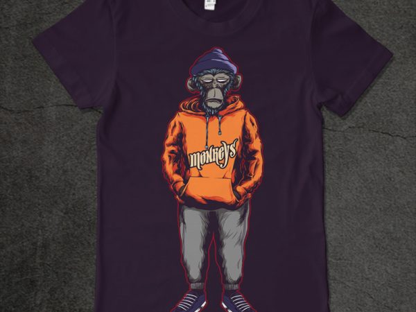 monkey hoodie commercial use t-shirt design monkey hoodie commercial use t-shirt design