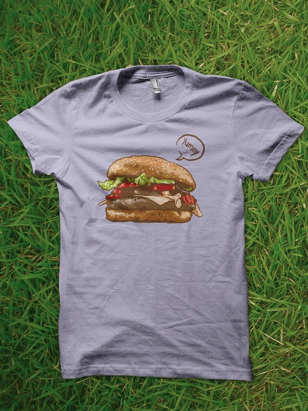 yummy burger tshirt design t shirt designs for printify
