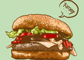 yummy burger tshirt design