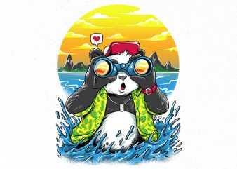 summer panda Graphic t-shirt design