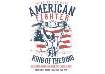 American Fighter Graphic t-shirt design