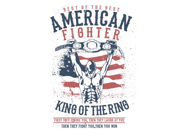 American fighter graphic t-shirt design