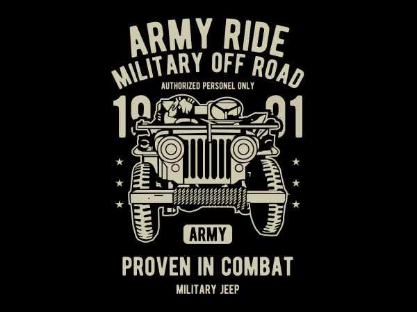 Army ride vector t-shirt design