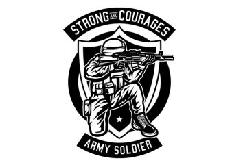 Army Soldier tshirt design vector