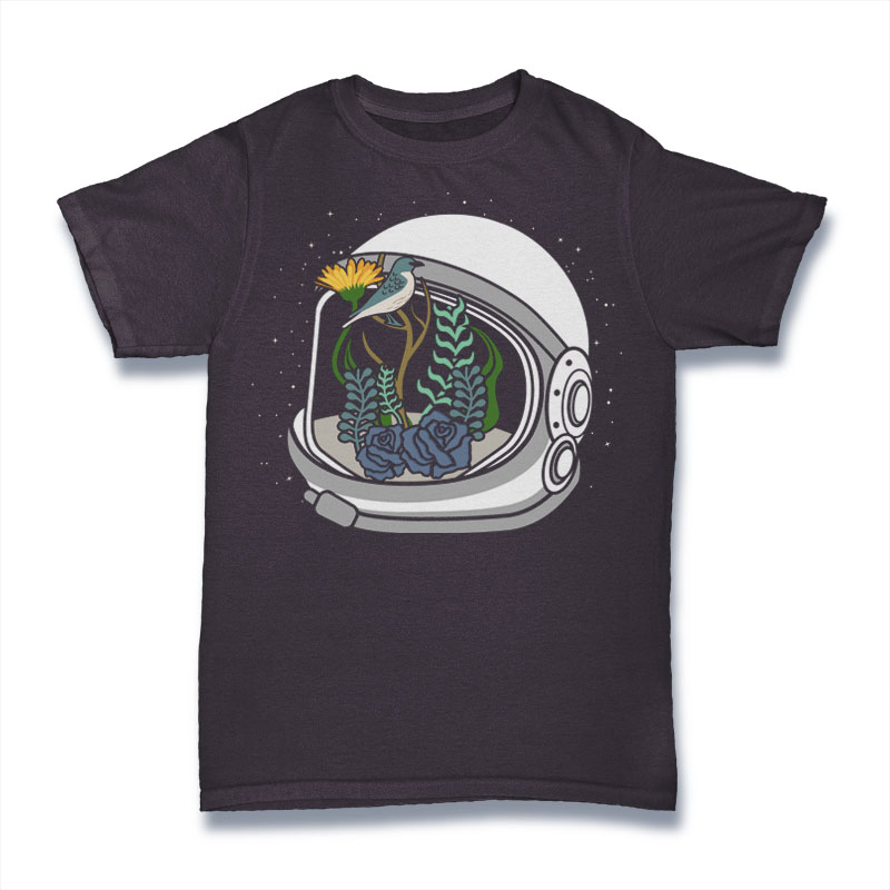 Astronaut Flowers Tshirt Design vector shirt designs