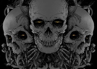 3 Skull buy t shirt design