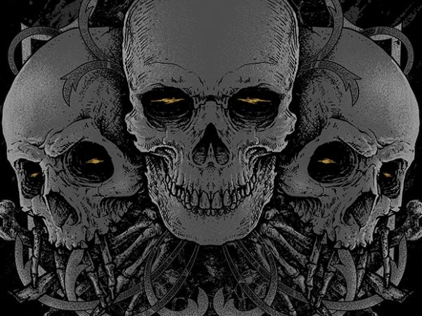 3 skull buy t shirt design