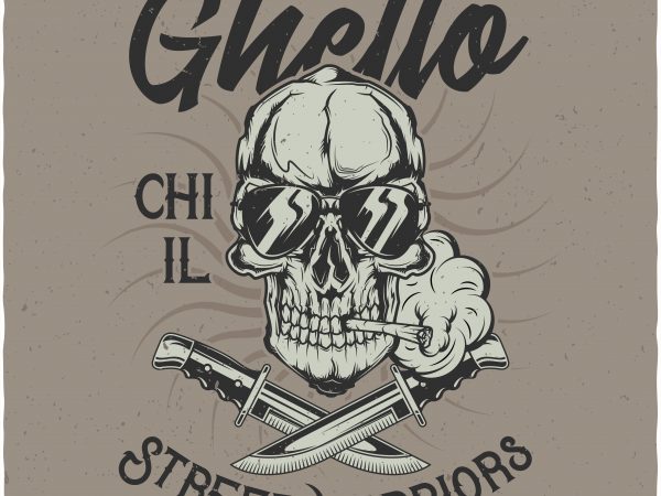 Ghetto street warriors. vector t-shirt design