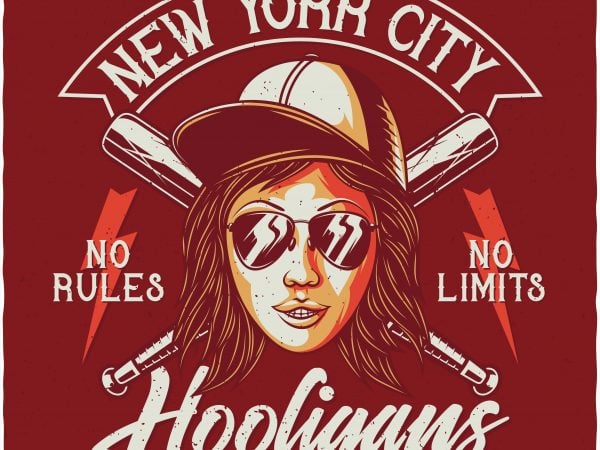 Nyc hooligans. vector t-shirt design