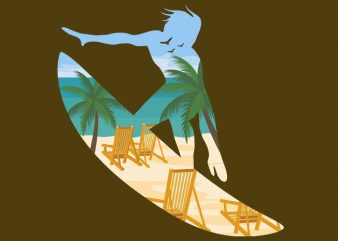 Beach Surfing Tshirt Design