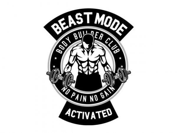 Beast mode activated tshirt design vector