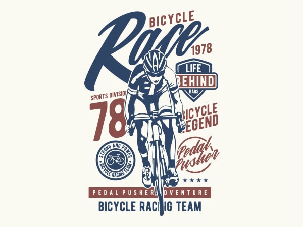 Bicycle race graphic t-shirt design