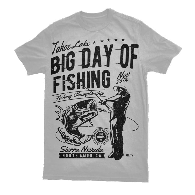 Big Day of Fishing Graphic t-shirt design buy t shirt design