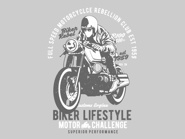 Biker lifestyle graphic t-shirt design