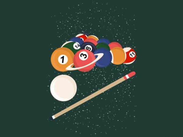 Billiard space tshirt design