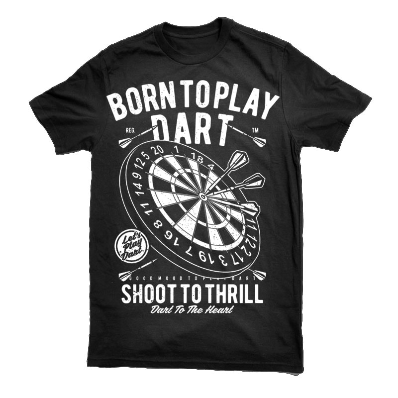Born To Play Dart Graphic t-shirt design vector shirt designs