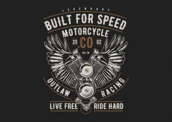Built For Speed Motorcycle Vector t-shirt design
