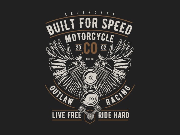 Built for speed motorcycle vector t-shirt design