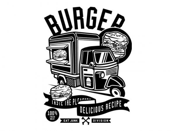 Burger van tshirt design