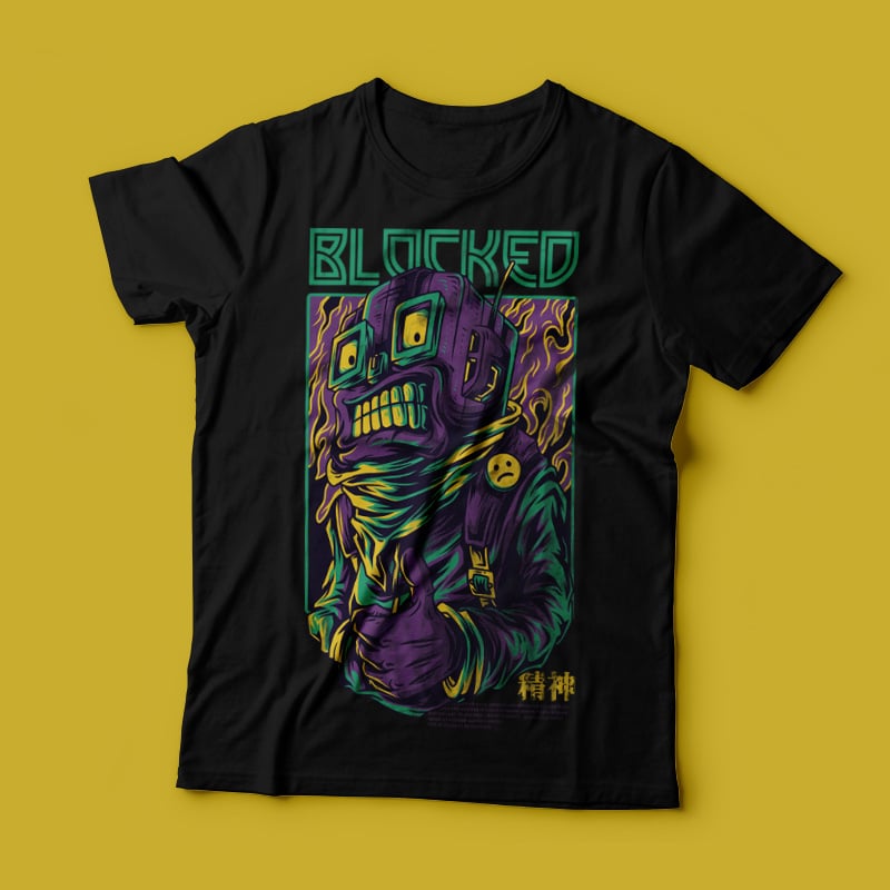 Blocked T-Shirt Design t shirt designs for printify