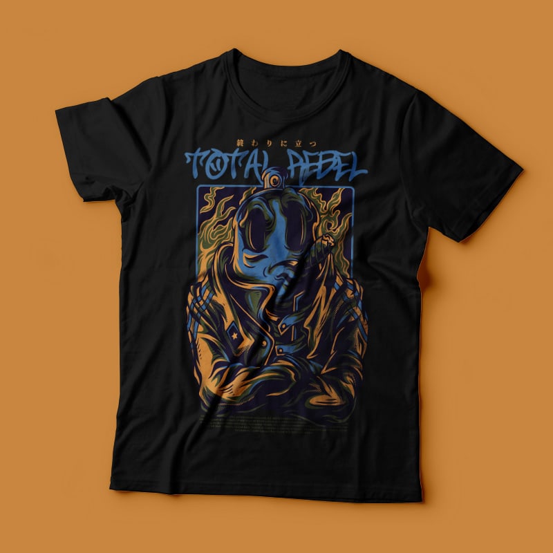 Total Rebel T-Shirt Design t shirt designs for printify