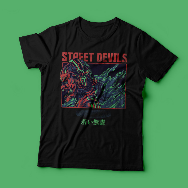 Street Devils T-Shirt Design t shirt designs for printify