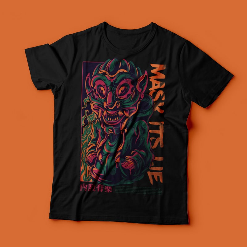 Mask its Lie T-Shirt Design t shirt designs for printify