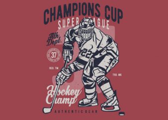 Champions Cup Hockey Graphic t-shirt design