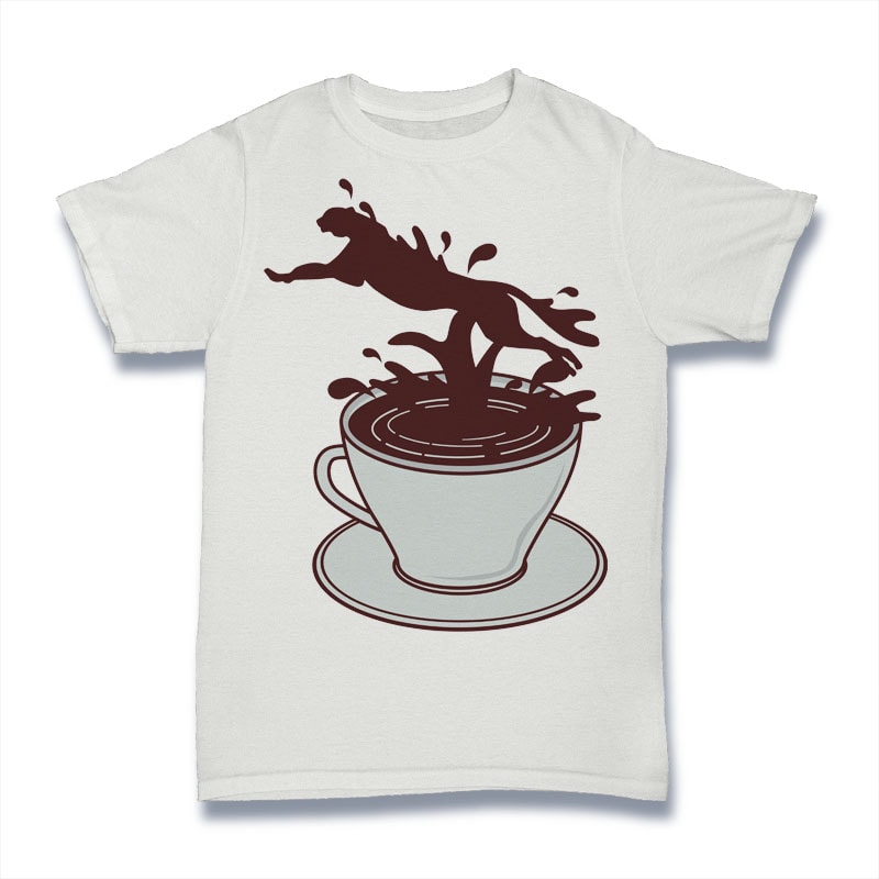 Coffee Cheetah t-shirt designs for merch by amazon