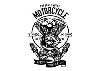 Custom Engine Motorcycle Tshirt Design