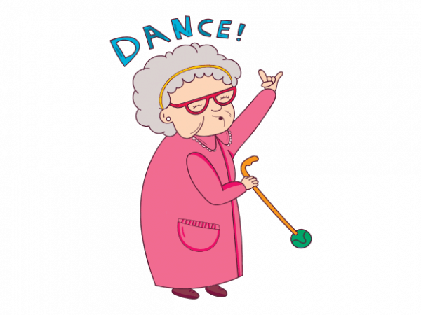 Dance cute party grandma graphic t shirt design
