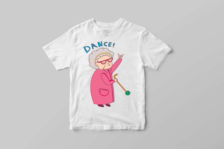Dance cute party grandma graphic t shirt design t shirt designs for print on demand