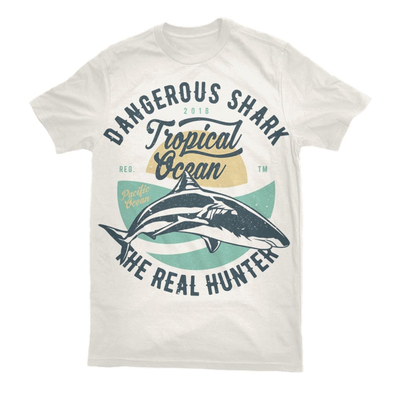 Dangerous Shark Vector t-shirt design tshirt-factory.com