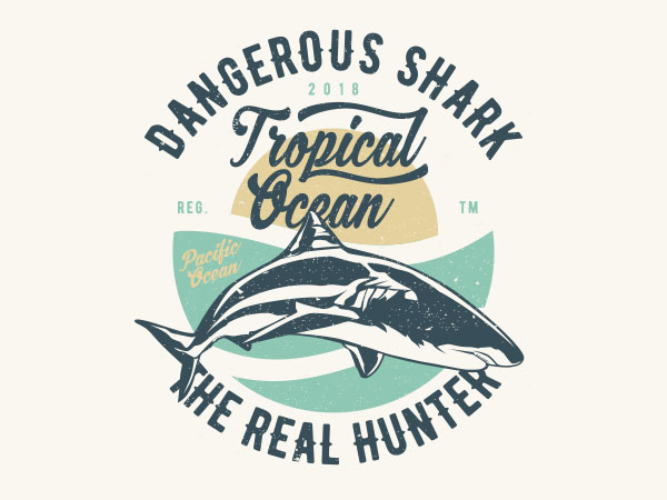 Dangerous shark vector t-shirt design