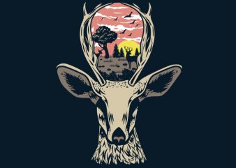 Deer Nature Tshirt Design